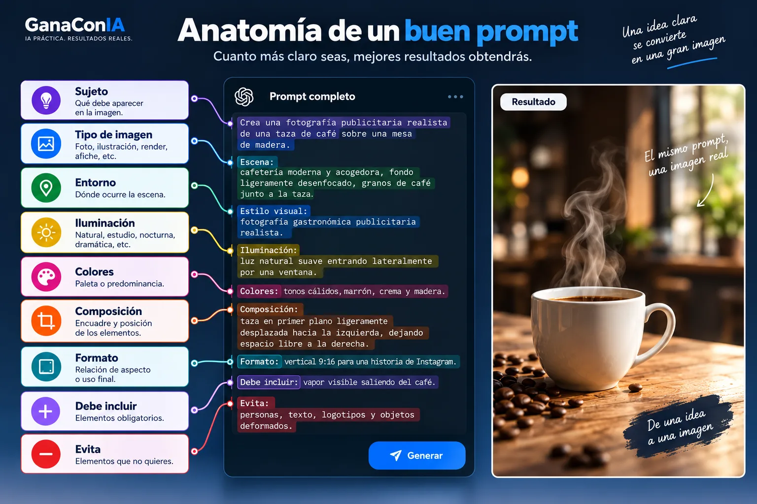 Anatomía de un prompt para crear imágenes con IA